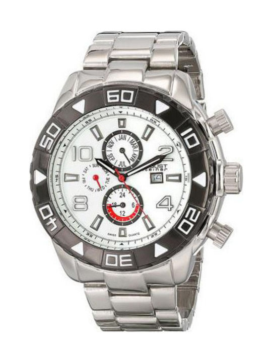 August Steiner Watch Chronograph in Silver Color AS8130SSW