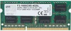 G.Skill 4GB DDR3 RAM με Ταχύτητα 1600 για Laptop