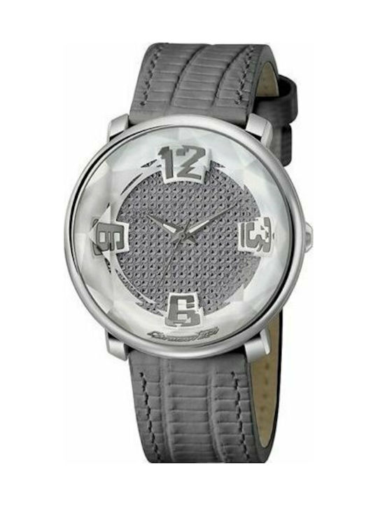 Chronotech Watch with Gray Leather Strap RW0094