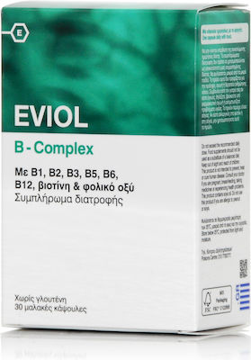 Eviol B-Complex Vitamin für Energie, Unterstützung des Immunsystems, die Haare, die Haut & die Nägel 30 Softgels