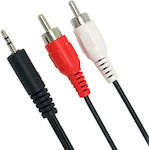 Powertech 3.5mm male - RCA male Cable Black 3.0m (CAB-R008)