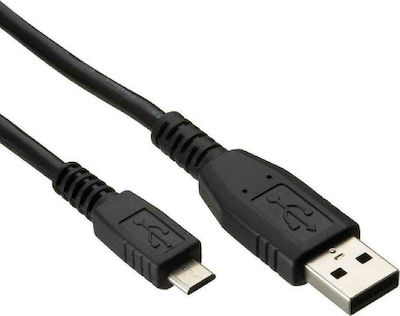 Powertech Regular USB 2.0 to micro USB Cable Μαύρο 5m (CAB-U010)