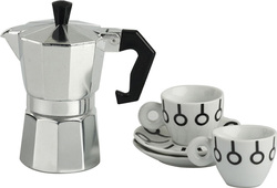 Espiel Stovetop Espresso Pot for 2Cups Silver