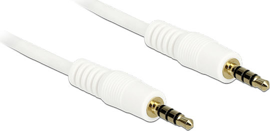 DeLock Καλώδιο Ήχου TRRS 3.5mm male - 3.5mm male Λευκό 0.5m με Επίχρυσους Ακροδέκτες 83439