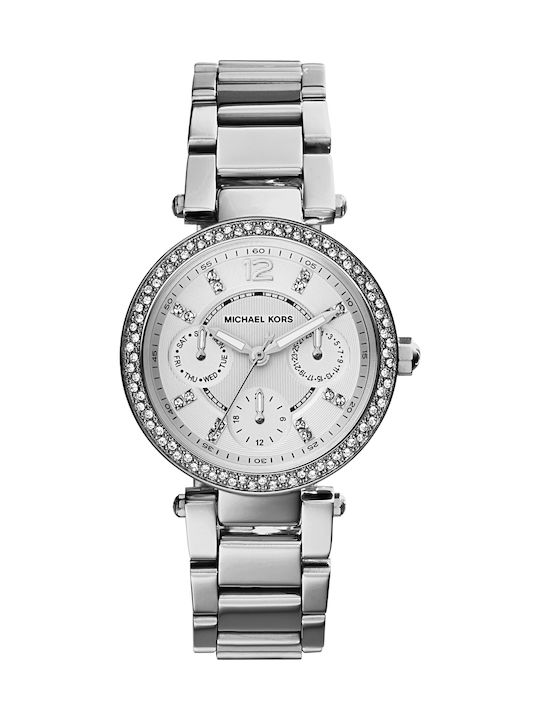 Michael Kors Parker Watch Chronograph with Silver Metal Bracelet