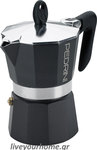 Pedrini 9113-8 Stovetop Espresso Pot for 3 Cups Black