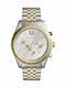 Michael Kors Lexington Herrenuhr 45mm Chronograph Batterie mit Silber Metallarmband