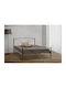 Naxos Bett Halbdoppel Metall Kupfer für Matratze 110x190cm