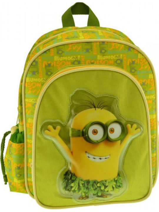 Graffiti Au Natural Minions School Bag Backpack Kindergarten in Green color