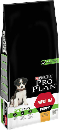 Pro Plan OptiStart 12kg Hrană Uscată pentru Căţei de Rase Medii cu Pui