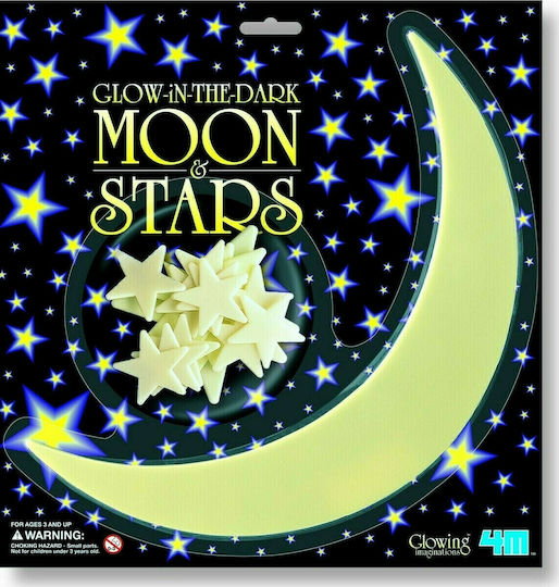 4M Kids Glow-in-the-Dark Wall Sticker Stars and Moon 5215 28x29cm 13pcs