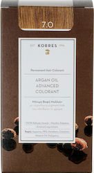 Korres Argan Oil Advanced Colorant Set Vopsea de par fără amoniac 7.0 Blond natural 50ml