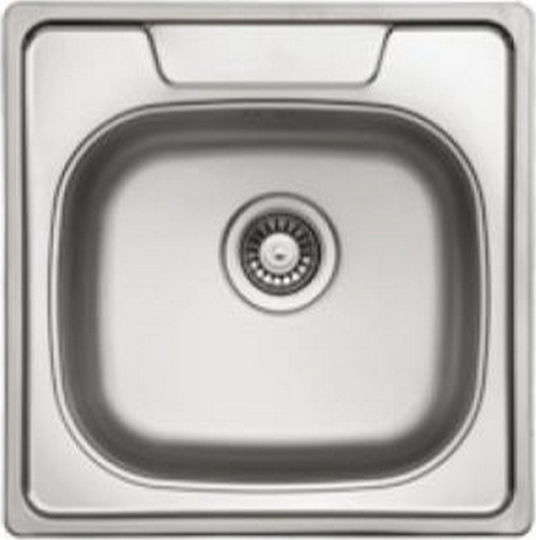 KL Sinks Ένθετος Inox Σατινέ Μ50xΠ50cm Ασημί