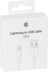 Apple USB-A la Cablu Lightning Alb 2m (MD819ZM/A)