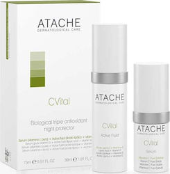 Atache Women's / Men's Αnti-ageing & Moisturizing Cosmetic Set C-Vital Suitable for All Skin Types with Serum / Face Cream 45ml
