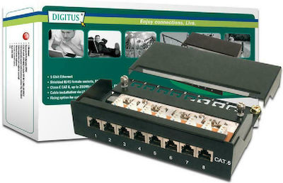 Digitus Patch Panel für Rack 1U 10" 6 Ports cat6 Schwarz