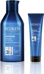 Redken Extreme Shampoo 300ml & Strength Builder Plus 250m Haarpflegeset mit Shampoo und Maske RED-00017