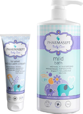 Pharmasept Baby Care Mild Bath 1000ml with Pump & Extra Calm Cream 150ml