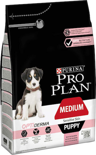 Pro Plan OptiDerma 3kg Dry Food for Medium Breed Puppies with Salmon