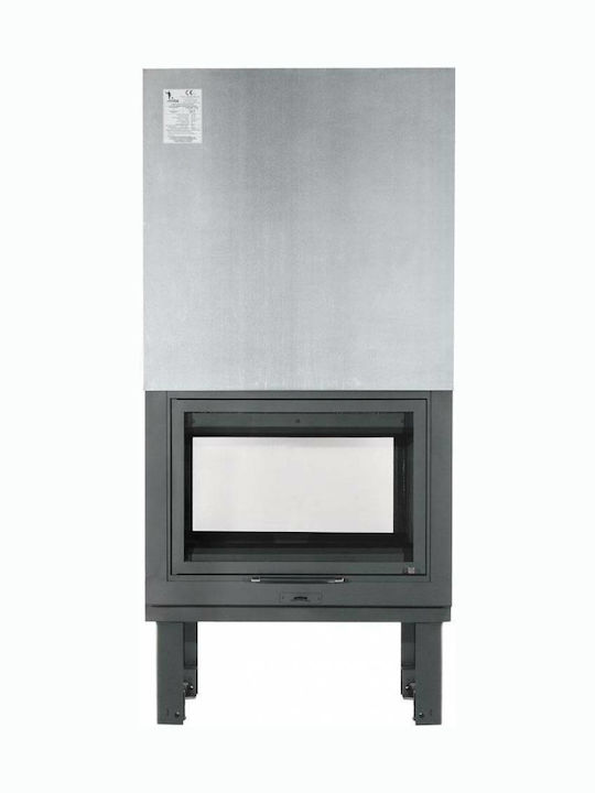 CHytiria Misailidi Eco T-75 Kaminofen Holz 13.5kW Durchsichtige mit Schiebeschranktür Geschlossenes Ausdehnungsgefäß