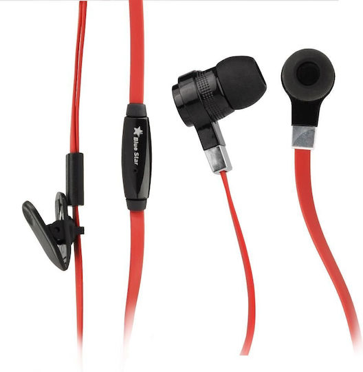 Blue Star In-ear Handsfree Ακουστικά με Βύσμα 3.5mm Μπλε