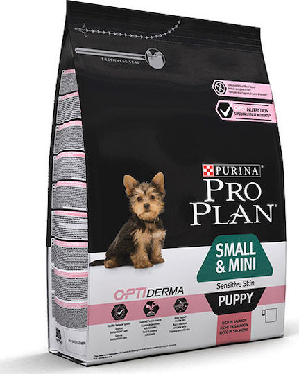 Pro Plan OptiDerma 3kg Hrană Uscată pentru Căţei de Rase Mici cu Somon