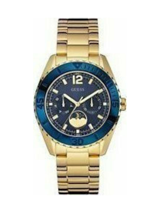 Guess Stainless Steel Bracelet Uhr Chronograph mit Gold Metallarmband