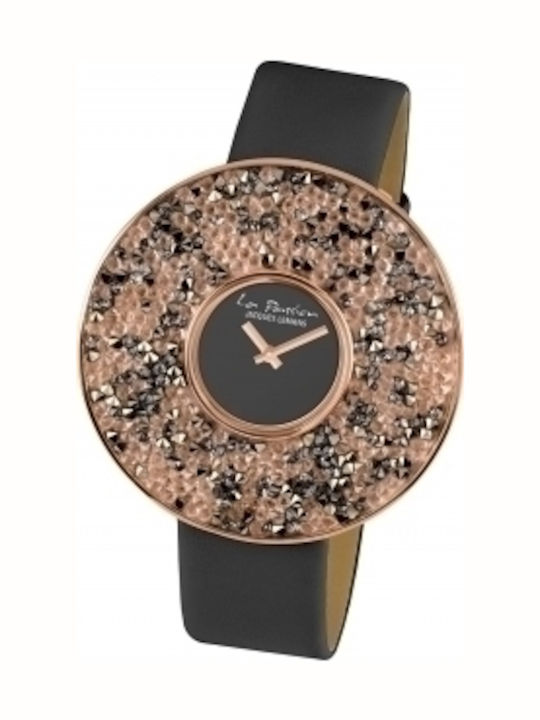 Jacques Lemans Black Leather Strap Women's Watch with Black Leather Strap