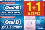 Oral-B Pro-Expert Sensitive & Whitening Οδοντόκρεμα για Ευαίσθητα Δόντια & Λεύκανση 2x75ml