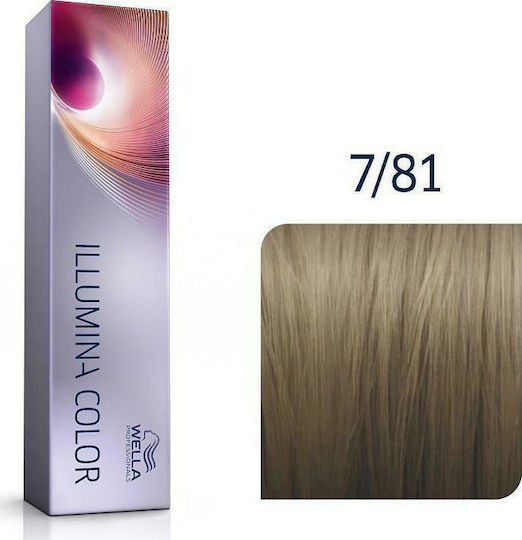 Wella Illumina Color Боя за Коса 7/81 Средно Перлено Пепеляво Русо 60ml
