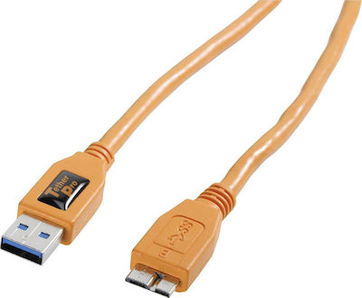 Tether Tools Tetherpro Regulär USB 3.0 auf Micro-USB-Kabel Orange 4.6m (CU5454) 1Stück