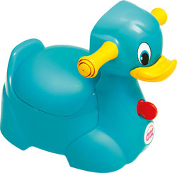 OK Baby Potty cu Volan Quack The Duck cu Sunete & Capac Albastru