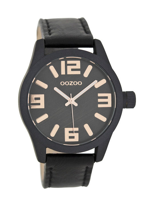 Oozoo Watch with Black Leather Strap C7604