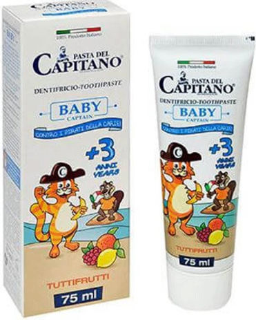 Pasta del Capitano Baby Kinderzahnpasta Für 3+ Jahre Mit Geschmack Tutti Frutti 75ml