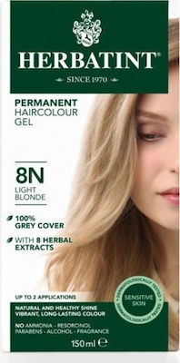 Herbatint Permanent Haircolor Gel Vopsea de Păr fără amoniac 8N Blond deschis 150ml