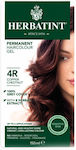 Herbatint Permanent Haircolor Gel Set Vopsea de Păr fără amoniac 4R cupru maro 150ml