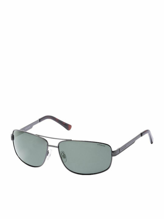 Polaroid Men's Sunglasses with Silver Metal Fra...