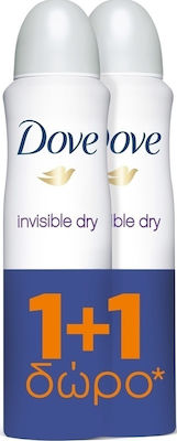 Dove Invisible Dry Tested on 100 Colours Αποσμητικό 48h σε Spray 2x150ml