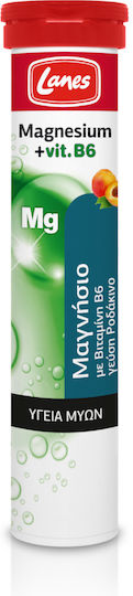 Lanes Magnesium & Vitamin B6 20 αναβράζοντα δισκία Ροδάκινο