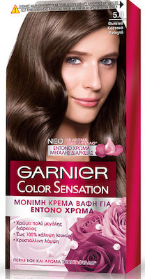 Garnier Color Sensation Set Vopsea de Păr 5.0 Lumină maro strălucitoare 110ml