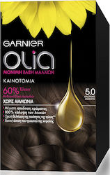 Garnier Olia Mini Set Haarfarbe kein Ammoniak 5.0 Chestnut Open 50gr