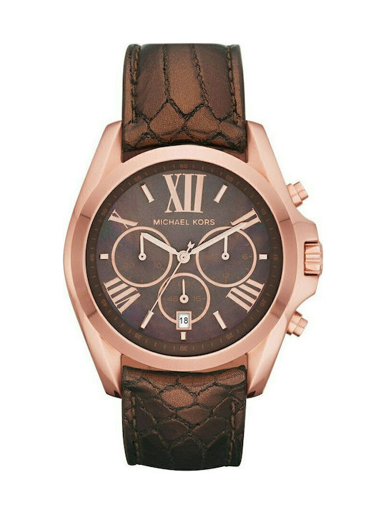 Michael Kors Damen Uhr mit Braun Lederarmband
