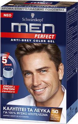 Schwarzkopf Men Perfect Set Vopsea de Păr 50 Castan natural deschis 40ml