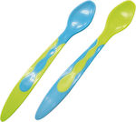 Lorelli Baby Set with Spoons made of Plastic Green / Blue 2pcs