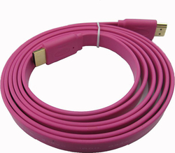 Επίπεδο HDMI 1.4 Flat HDMI male - HDMI male 3m Ροζ