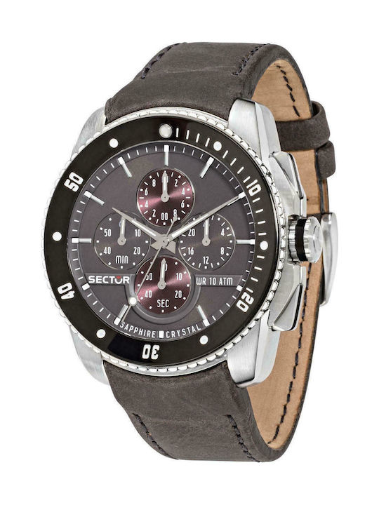 Sector Watch Chronograph Battery with Brown Leather Strap R3271903004