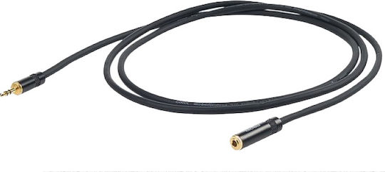 Proel 3.5mm Jack Cable - 3.5mm Female Black 3m with Gold Plated Terminals