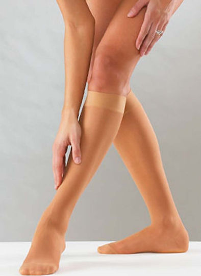 Sanyleg Below Knee Sock Socks Calf High Graduated Compression 15-21 mmHg Beige