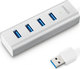 Anker Unibody USB 3.0 4-Port USB 3.0 4 Port Hub with USB-A Connection Silver