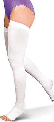 Vita Orthopaedics Open Toe Graduated Compression Thigh High Stockings with Silicone 18-24 mmHg White